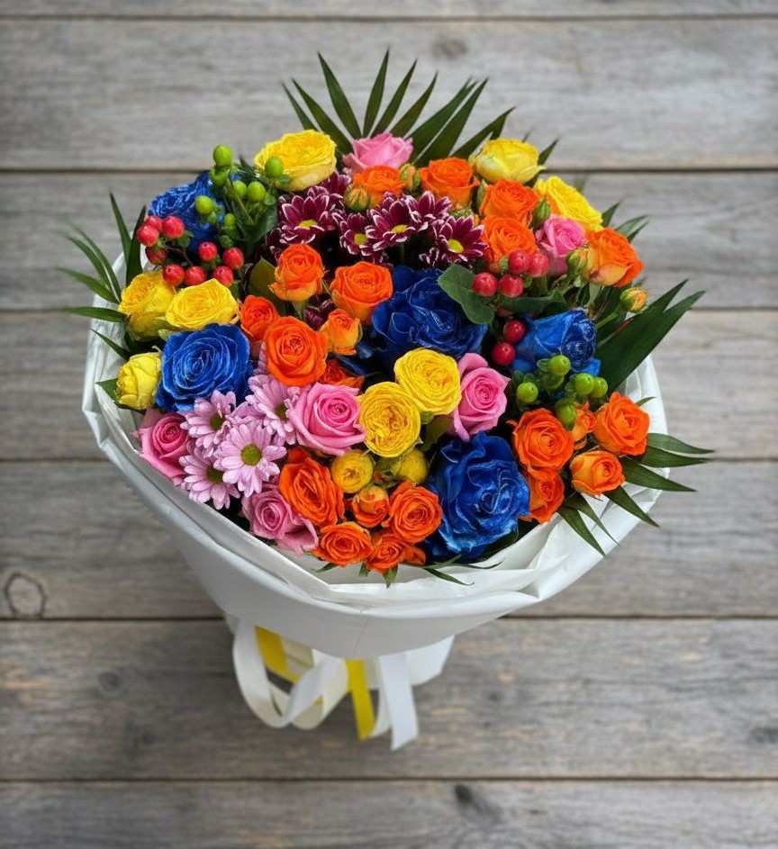 Букет цветов из: Розы и Хризантемы в Турки