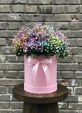 Цветочная композиция из Гипсофила и Розы в шляпной коробке в Турки