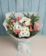 Букет цветов из:  Розы, Лизиантусы и Хризантемы в Турки
