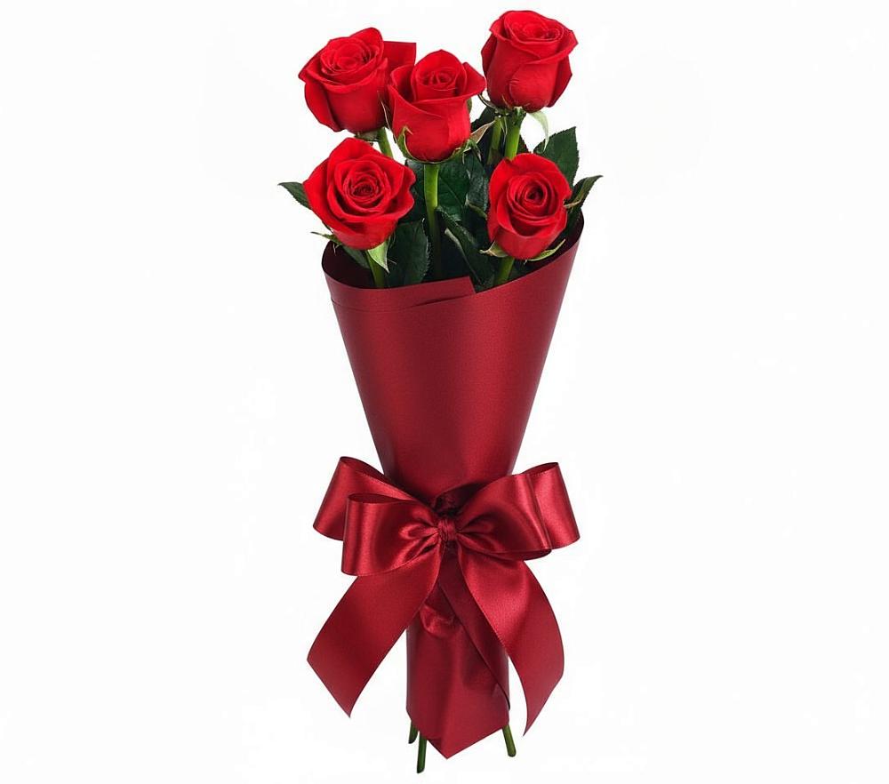 Букет 5 Красных роз Эдлесс Лав в Турки