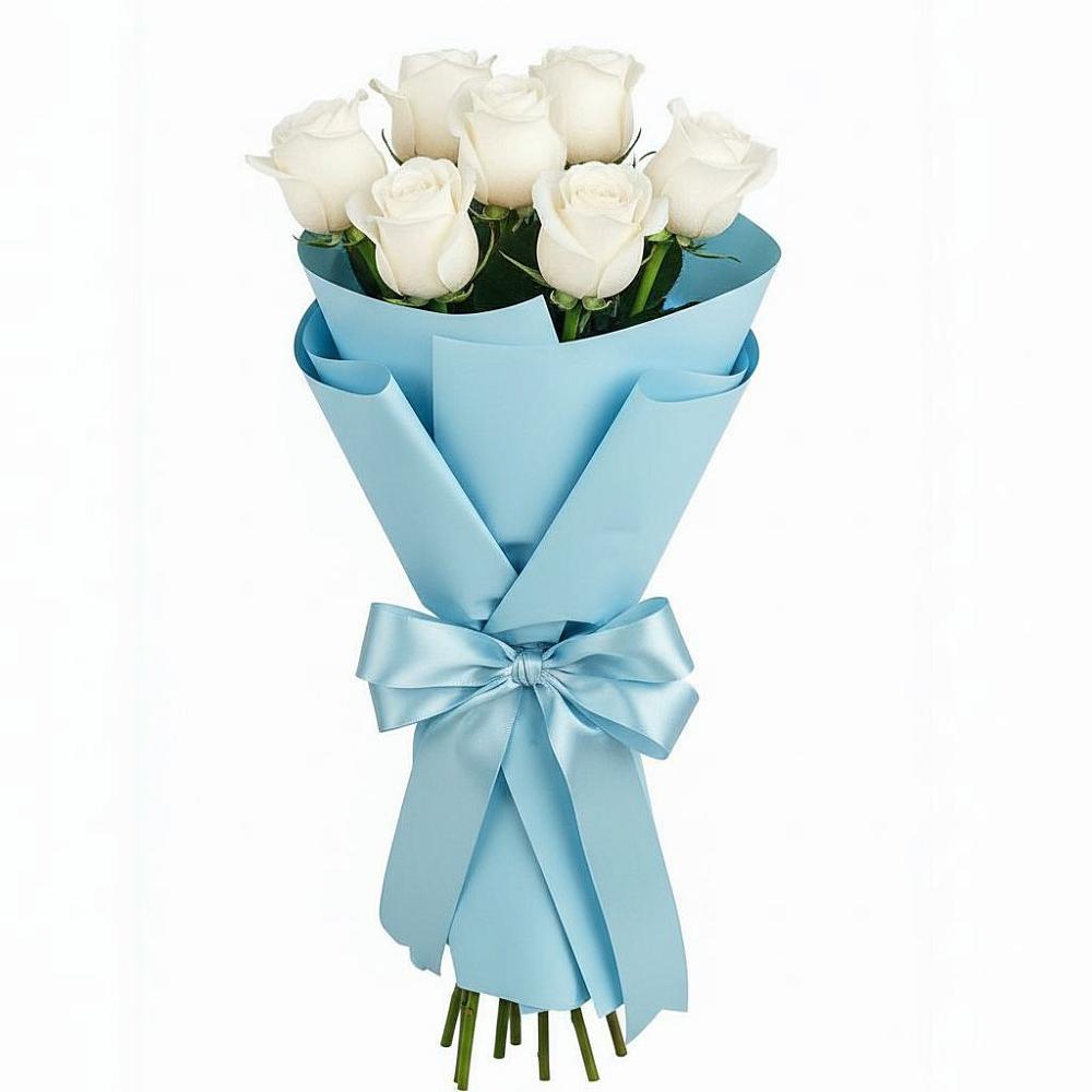 Букет 7 белых роз Проуд в Турки