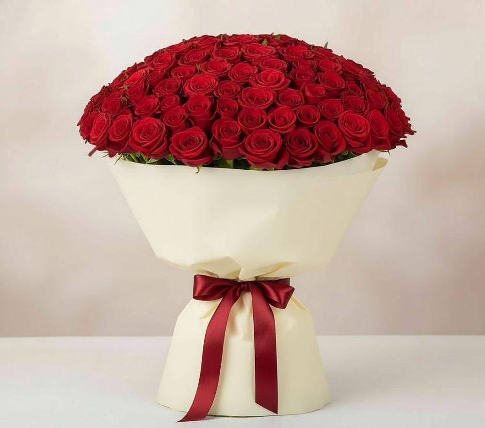 Букет 101 Красная роза Милано в Турки