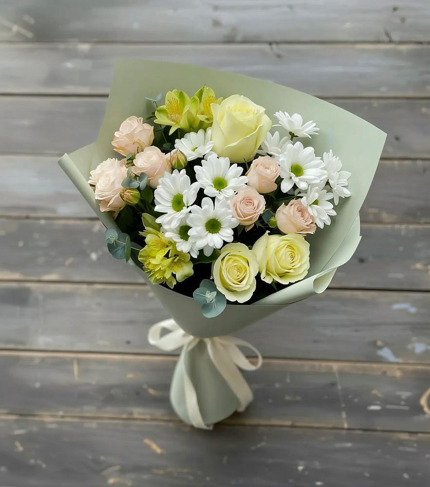 Букет цветов из: Альстромерии, Розы и Хризантемы в Турки