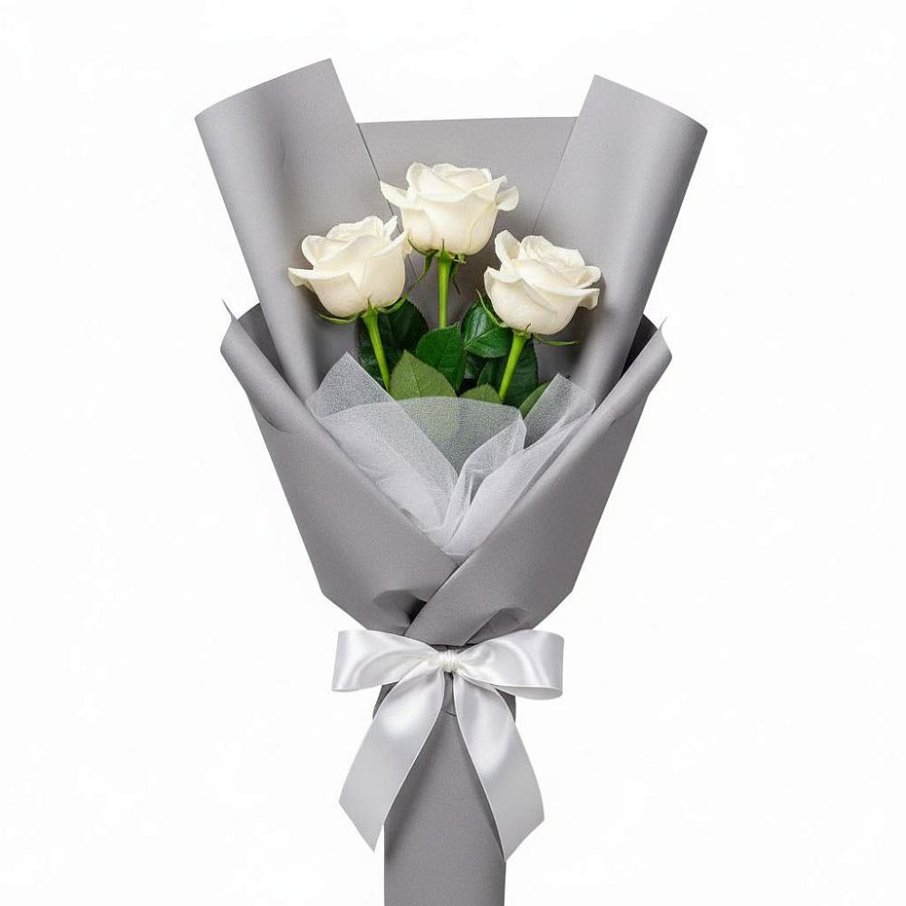 Букет 3 белые розы в Турки