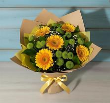 Букет цветов из:  Герберы и Хризантемы в Турки