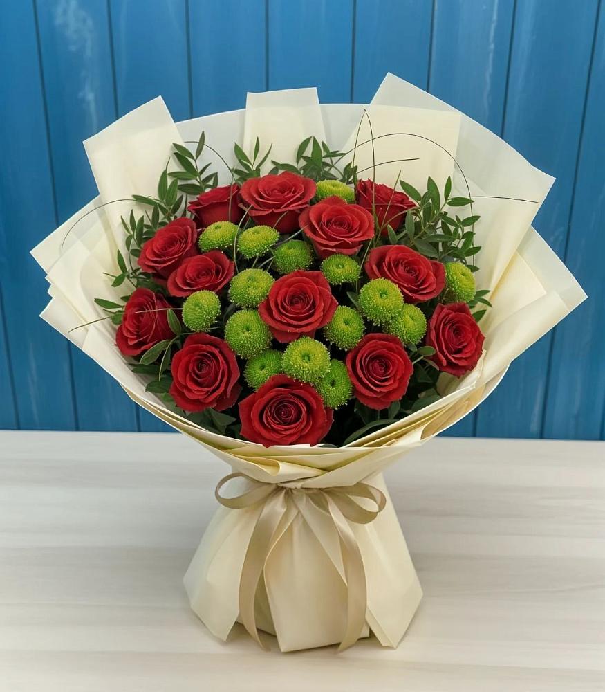 Букет цветов из: Розы и Хризантемы в Турки