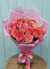 Букет 15 Розовых роз Равель в Турки